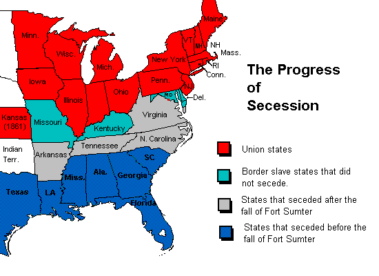 The progression of secession